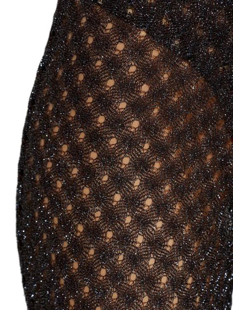 Missoni metallic-effect open-knit trousers - Black