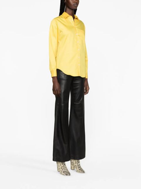 Zadig&Voltaire Taskiz slogan-embroidered cotton shirt - Yellow