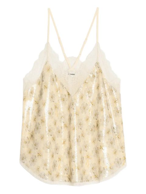 Zadig&Voltaire Christy sequin floral top - Neutrals - zdjęcie produktu nr 1