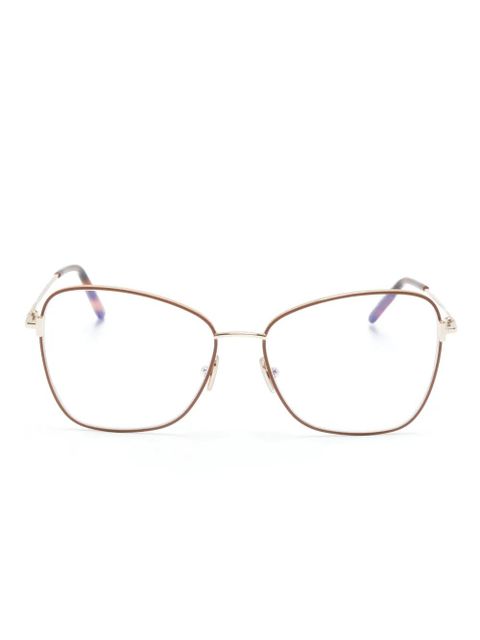 TOM FORD Eyewear two-tone butterfly-frame glasses - Gold - zdjęcie produktu nr 1