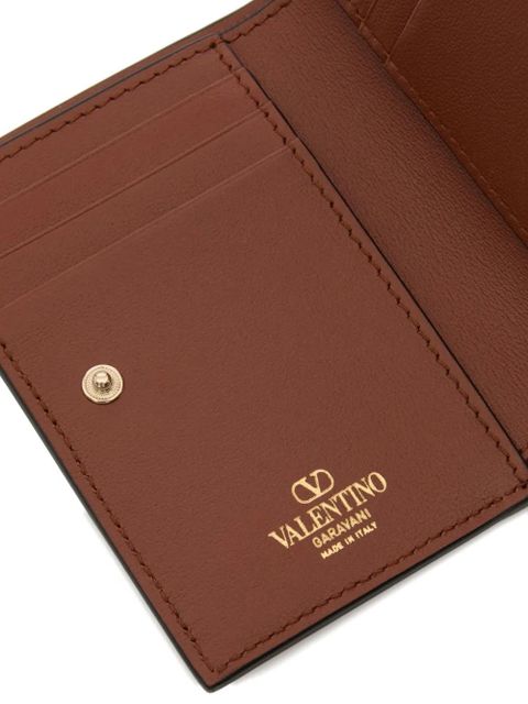 Valentino Garavani compact VLogo Walk wallet in calfskin - Brown