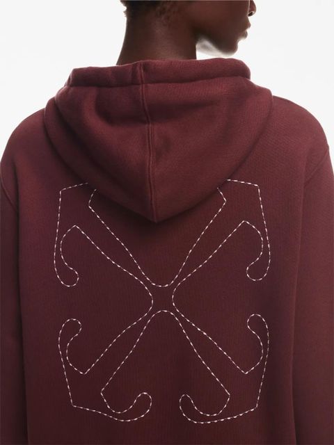 Off-White Arrows-embroidered cotton hoodie