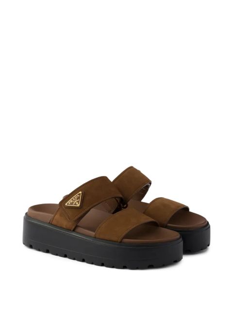 Prada nubuck slides - Brown