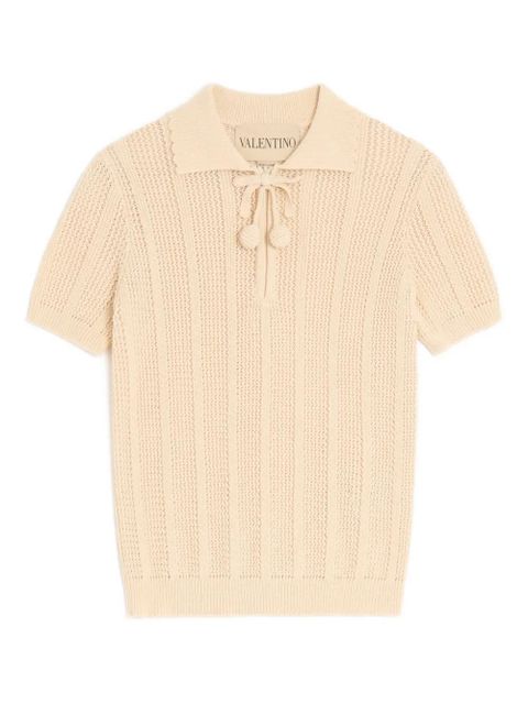Valentino Garavani cotton knitted polo top - Neutrals - zdjęcie produktu nr 1