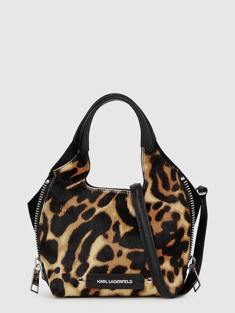 Karl Lagerfeld torebka skórzana kolor brązowy A4W30123 - zdjęcie produktu nr 1