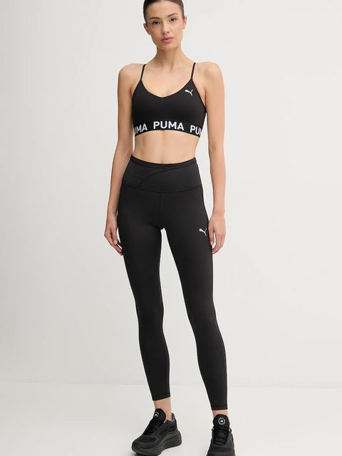 Puma legginsy treningowe damskie kolor czarny gładkie 688144