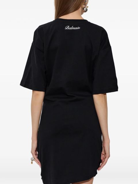 Balmain ruched-detail T-shirt dress - Black