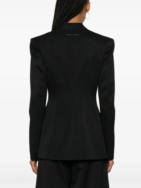 MM6 Maison Margiela contrast-stitching single-breasted blazer - Black