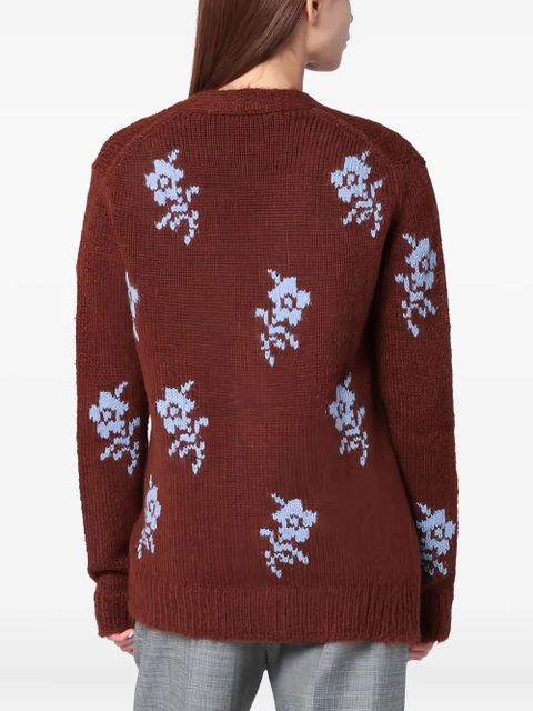 Jil Sander floral-print cardigan - Brown
