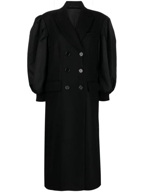 Simone Rocha double-breasted wool-blend coat - Black - zdjęcie produktu nr 1