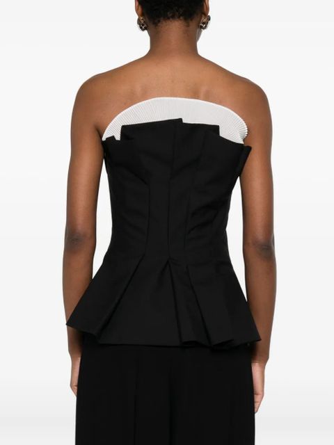 Róhe pleated bustier top - Black