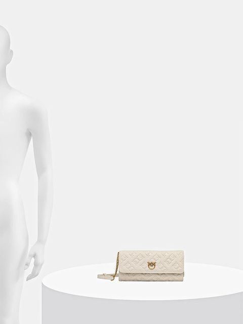 Pinko kopertówka skórzana kolor beżowy 103765 A1YB