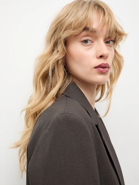 Answear.LAB marynarka kolor szary dwurzędowa gładka