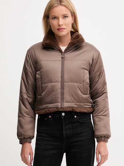 Save The Duck kurtka dwustronna YUKI kolor brązowy zimowa D32492W.FURY21