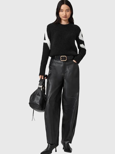 AllSaints sweter z dodatkiem alpaki damski kolor czarny W088KD