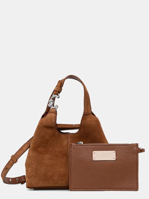 Coccinelle torebka zamszowa kolor brązowy E1.THE.58.01.01 - zdjęcie produktu nr 1