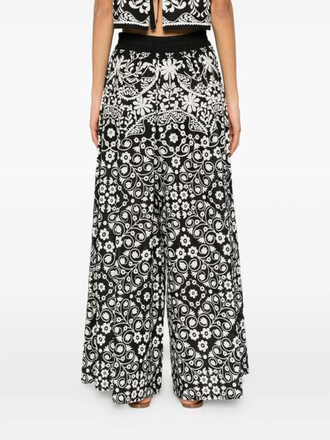 Weekend Max Mara Palanca floral-print palazzo pants - Black