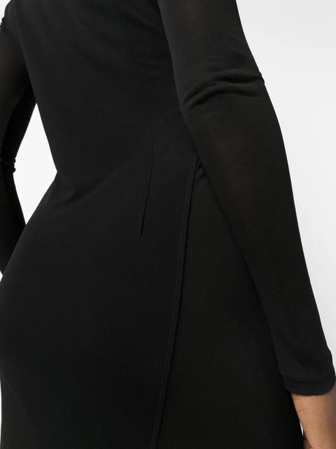 TOM FORD semi-sheer panelled midi dress - Black