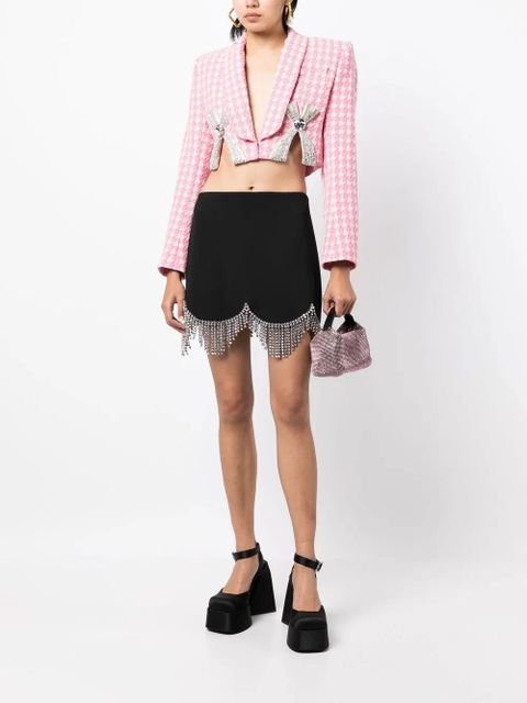 AREA Deco bow slit cropped blazer - White - zdjęcie produktu nr 2