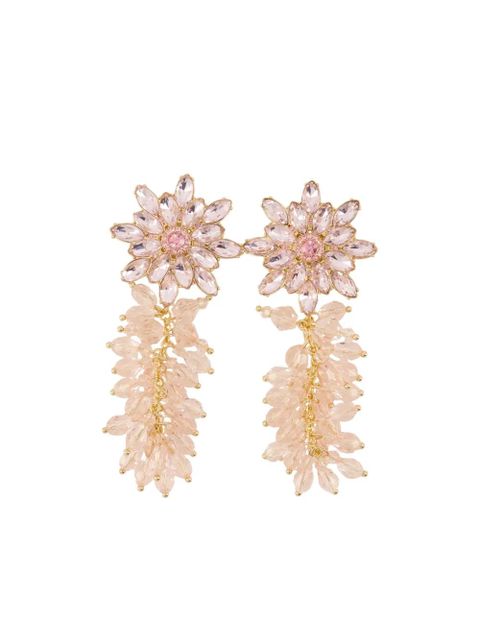 Self-Portrait flower-cluster earrings - Gold