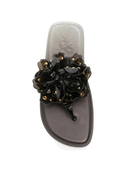 FARM Rio floral embellishment flip-flops - Black