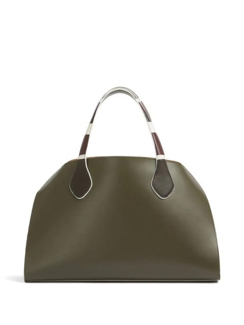 Marni medium Overlap contrast-trim tote bag - Green - zdjęcie produktu nr 1