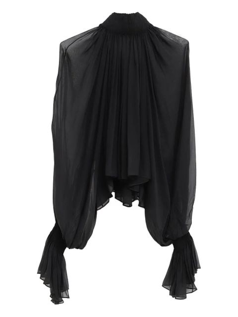 KHAITE Durer ruffled high-neck top - Black - zdjęcie produktu nr 2