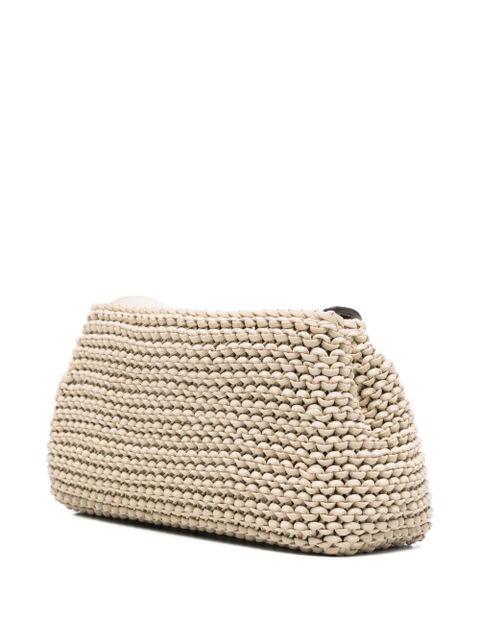 TOTEME mini T-lock woven leather clutch bag - Neutrals - zdjęcie produktu nr 2