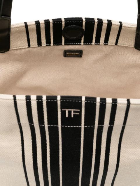 TOM FORD striped jacquard tote bag - Neutrals