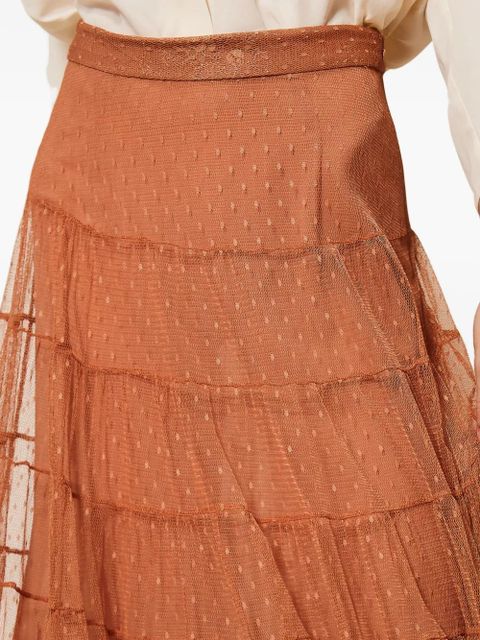TWINSET tiered tulle skirt - Brown