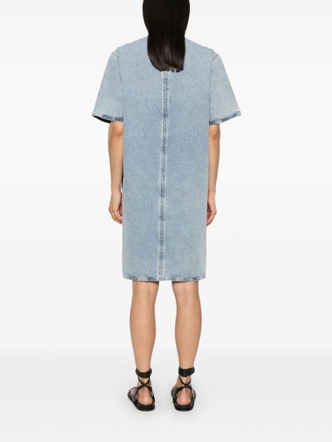 TOTEME short-sleeve denim midi dress - Blue