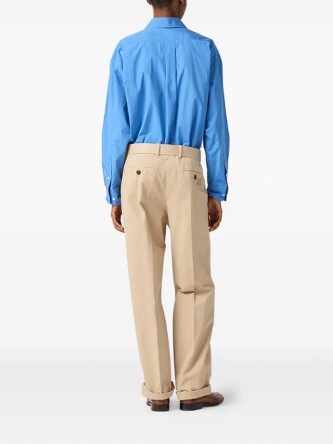 Miu Miu logo-detail straight trousers - Neutrals