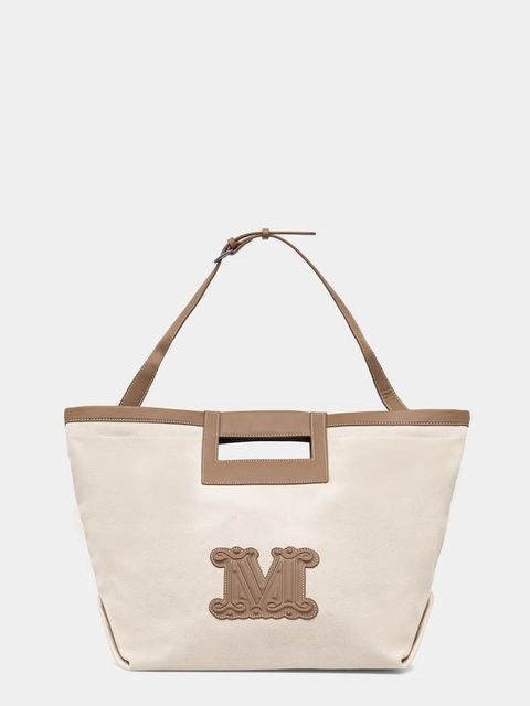 Max Mara Beachwear torba plażowa damska bawełniana ECRU - zdjęcie produktu nr 1