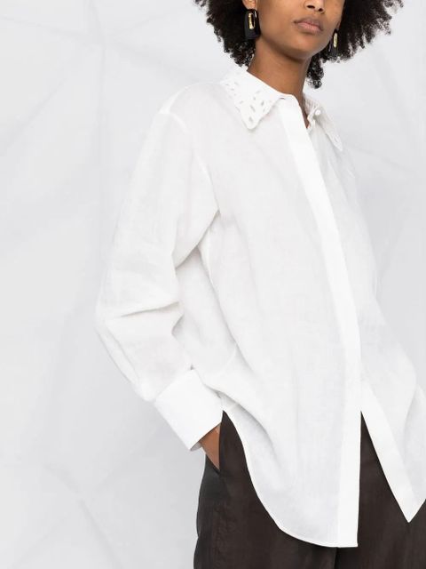 Chloé broderie anglaise linen shirt - White