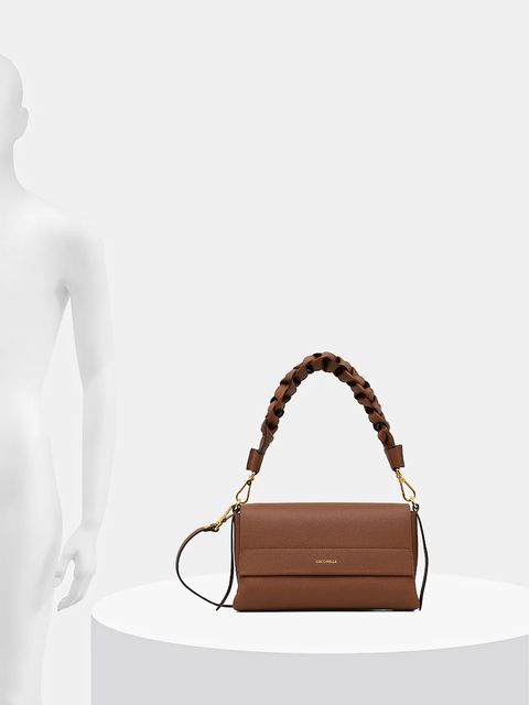 Coccinelle torebka skórzana BOHEME GRANA DOUBLE kolor brązowy E1.M50.12.01.01