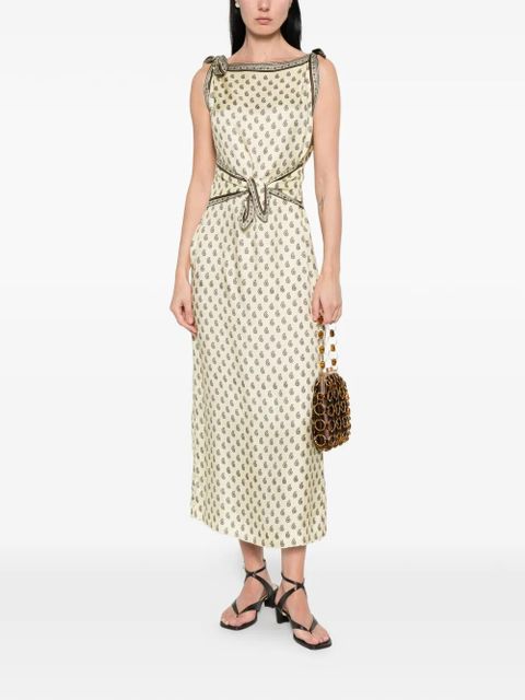 DÔEN paisley-pattern midi dress - Neutrals - zdjęcie produktu nr 2