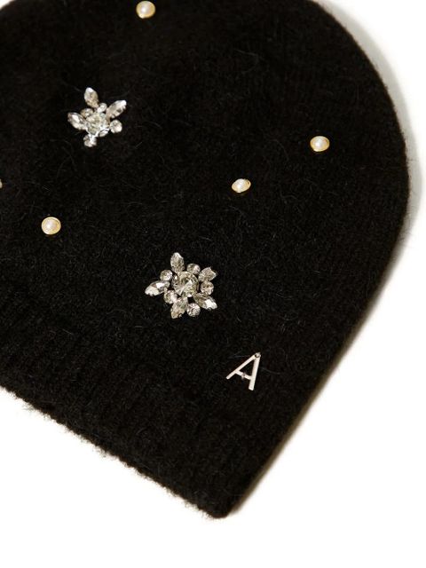 TWINSET embellished knitted beanie hat - Black - zdjęcie produktu nr 2