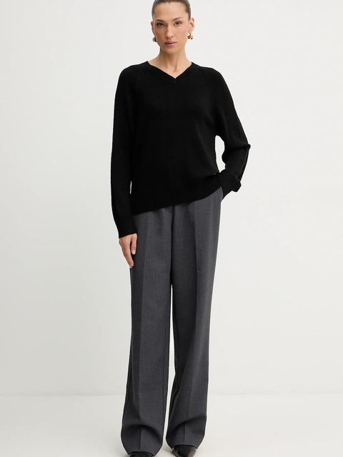 Armani Exchange sweter z dodatkiem wełny damski kolor czarny lekki XW001335 AF13774