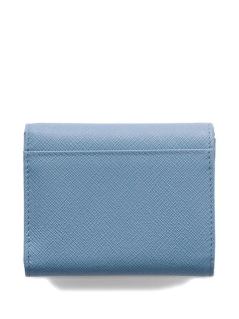 Prada small triangle-logo leather wallet - Blue - zdjęcie produktu nr 2