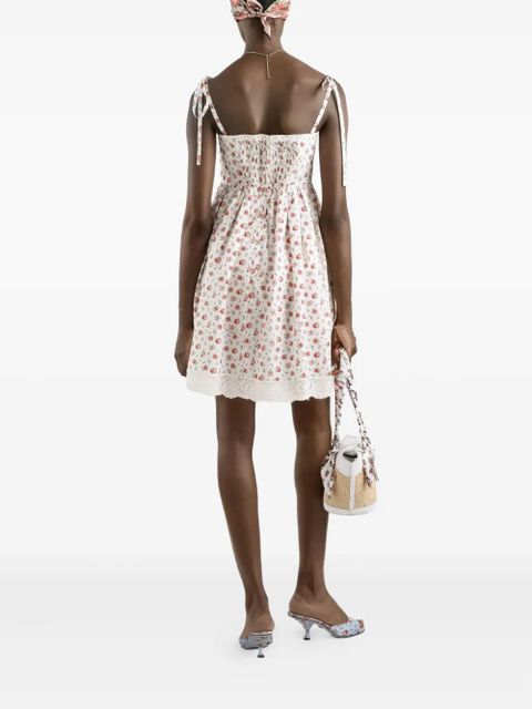 Dolce & Gabbana floral lace dress - White