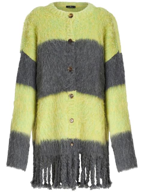 ETRO striped brushed cardi-coat - Grey - zdjęcie produktu nr 1