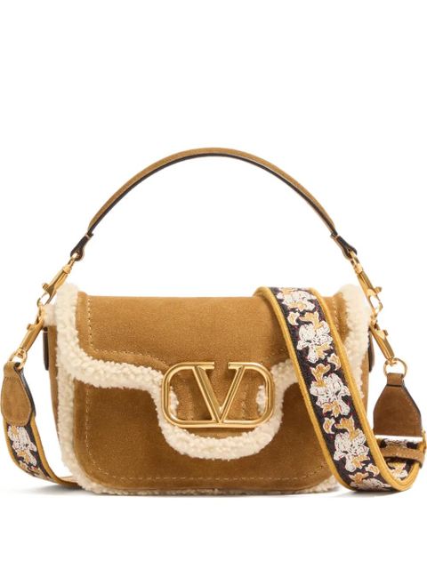 Valentino Garavani Alltime Vlogo suede tote bag - Brown - zdjęcie produktu nr 1