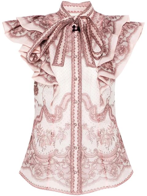 ZIMMERMANN Crush frilled blouse - Pink - zdjęcie produktu nr 2