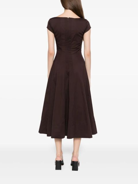 STAUD short-sleeved wells dress - Brown