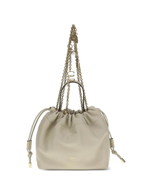 Chloé chain drawstring bucket bag - Neutrals - zdjęcie produktu nr 1
