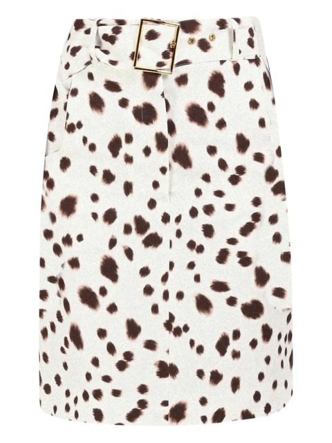Rowen Rose dalmatian-pattern belted skirt - White - zdjęcie produktu nr 1