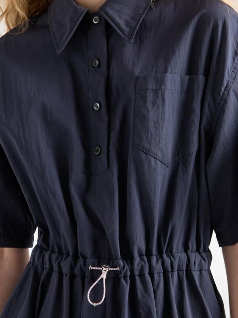 Prada pongé short-sleeve midi dress - Blue