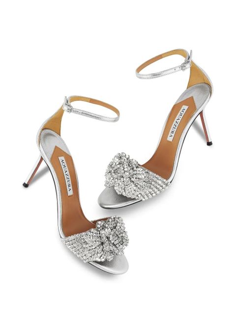 Aquazzura 85mm Peony Crystal sandals - Silver