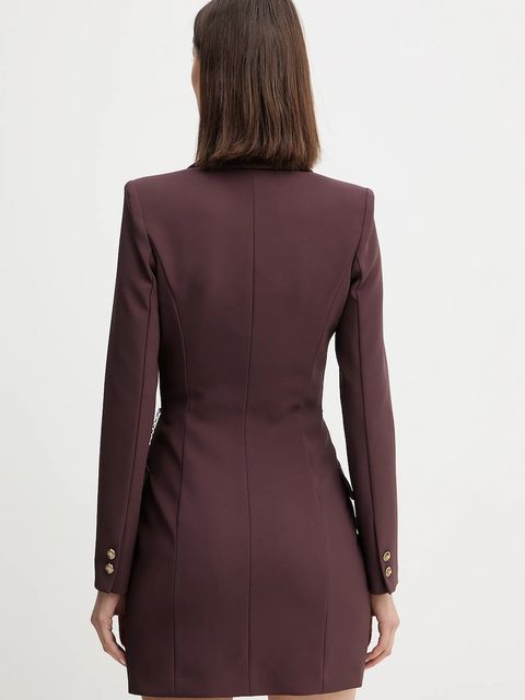 Elisabetta Franchi sukienka kolor bordowy mini prosta AB89657E2