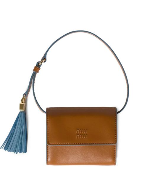 Miu Miu leather tassel wallet - Brown - zdjęcie produktu nr 1